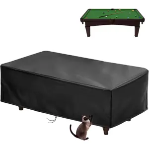 【2025 Upgraded Fabric】Saking Pool Table Cover, 6/7/8/9 Ft Heavy Duty Billiard Table Cover Indoor & Outdoor, Waterproof & Tearproof, 113" L x 61" W x 32" H, (9 Feet, Black)