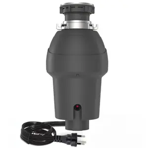 3500 RPM Continuous Feed Garbage Disposal with Air Switch, 4-Stage Stainless Steel Grinding, 1 HP, 3/4 HP, or 1/2 HP, Available in Grey or Matte Black