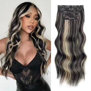 4-Pcs Set Synthetic Clip-In Hair Extensions, Long Wavy Extensions Hair, No Dye or Perm, Instant Volume & Length