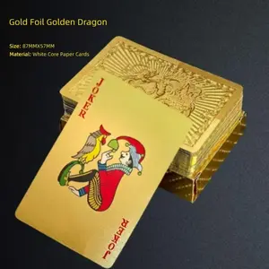 Creative Gold Grid Poker Cards, Durable Matte Finish, Paper Design, Specialized for Rich Man Dollar Theme, Long-Lasting Play