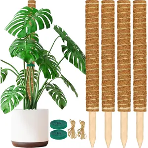 Moss Pole, 4 Pack 17inch Monstera  Support Stackable Moss Poles for , Coir Totem Pole Tall Moss Pole for Climbing , Sphagnum, Indoor Potted  - Can Stacked Up to 56''