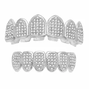GRILLZ SET MICRO PAVE FULL CZ SILVER