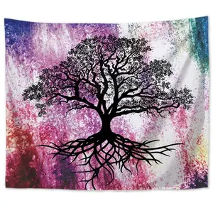 Unbranded Art Hippie Tree Of Life Wall Hanging Tapestry With Cosmic Background Acrylic Pendant Ornament For Living Room Bedroom Decor Gift For Yoga Enthusiasts