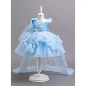 Girls Princess Tutu Dress, Ruffled Sleeves and Flared Hem - Soft Viscose Polyester Blend, Pink Party Dress Suitable for Birthdays, Weddings, Special Occasions - Hand Wash Only, Princess Dress