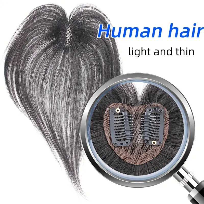 2025 Wholesale Arrivals [Natural Look Hair Topper] Lightweight & Breath100% Human Hair Topper Wig for Women |   Straight Hairpiece, Natural Look, Elegant Style for Casual & Formal Occasions, Hairpiece for Thinning Hair, Sleek, Secure Fit