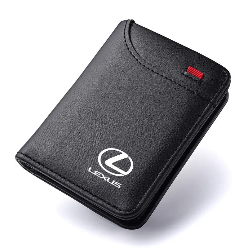 Leather Men Wallet Gift Coin ID Cash Credit Card Holder Card Carrying Holder Purses For Lexus GX460 Ct200h IS250 ES 220D IS200 Fsport GS GX IS LS LX NX RX UX CT Lexus Compatibility