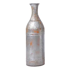 Vintiquewise 25 in. Tall Antique Rust-Finish Galvanized Metal Floor Vase - Farmhouse Decorative Vase for Floral Flower Display, Home & Garden Decoration