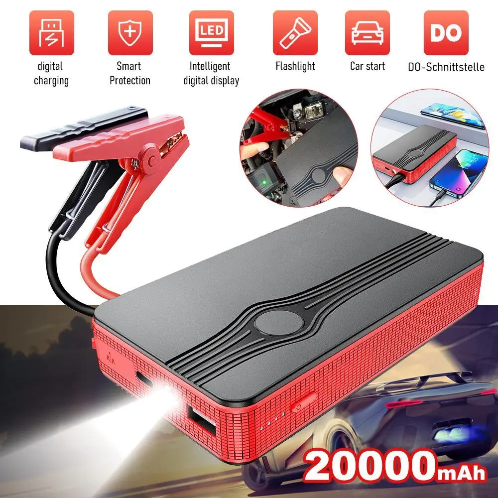 【BackToSchool】12V Car Battery Charger, Portable Car Jump Starter Engine Starting Device Petrol Diesel Emergency Booster, Multi-Function 10000 Lumens Emergency LED Light ,Outdoor Camping,for Car Truck Motorcycle Lawn Mower Boat