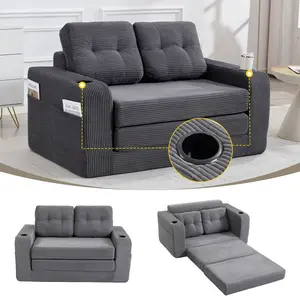 Niccae Convertible Sofa Bed,Expandable double Sofa Bed, 2 in 1 Convertible Sofa Bed, Fold Out Floor Couch with Pillows for Living Room Bedroom Lounge
