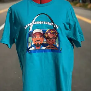 Sky Blue As The Garden Turns-STL XL T- Shirts Short Sleeve