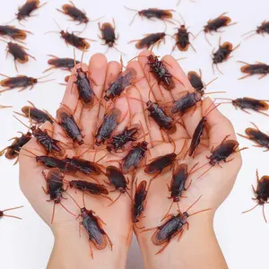 50pcs Pretty Realistic Fake Roaches, Lifelike Creepy Faux Cockroaches, Great Prank Toy for Kids, Perfect for Christmas Projects