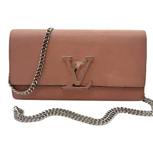 Pre-owned Louis Vuitton leather Crossbody Bags Pink Taurillon Capucines Wallet