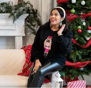 Hot Chocolate Nutcracker Sequin Luxe Women's Black Nutcracker Sweatshirt