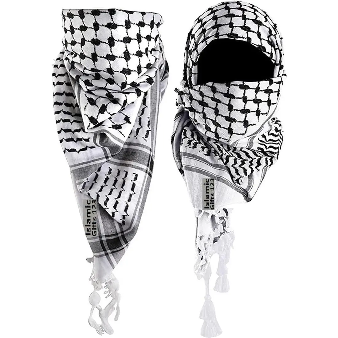 Palestine Scarfs Shemagh Cotton Arab Keffiyeh Scarf Men Head Neck Face Wrap Cotton Men Military Woven Not Printed Ramadan