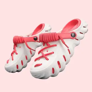Unisex Platform Slip-On Garden Shoes Indoor-Outdoor Dual-Wear Slides Lightweight Color-Blocked Chunky-Heeled Clog Sandals for Walking Traveling Everyday Spring Summer Outfits - Footwear, Women