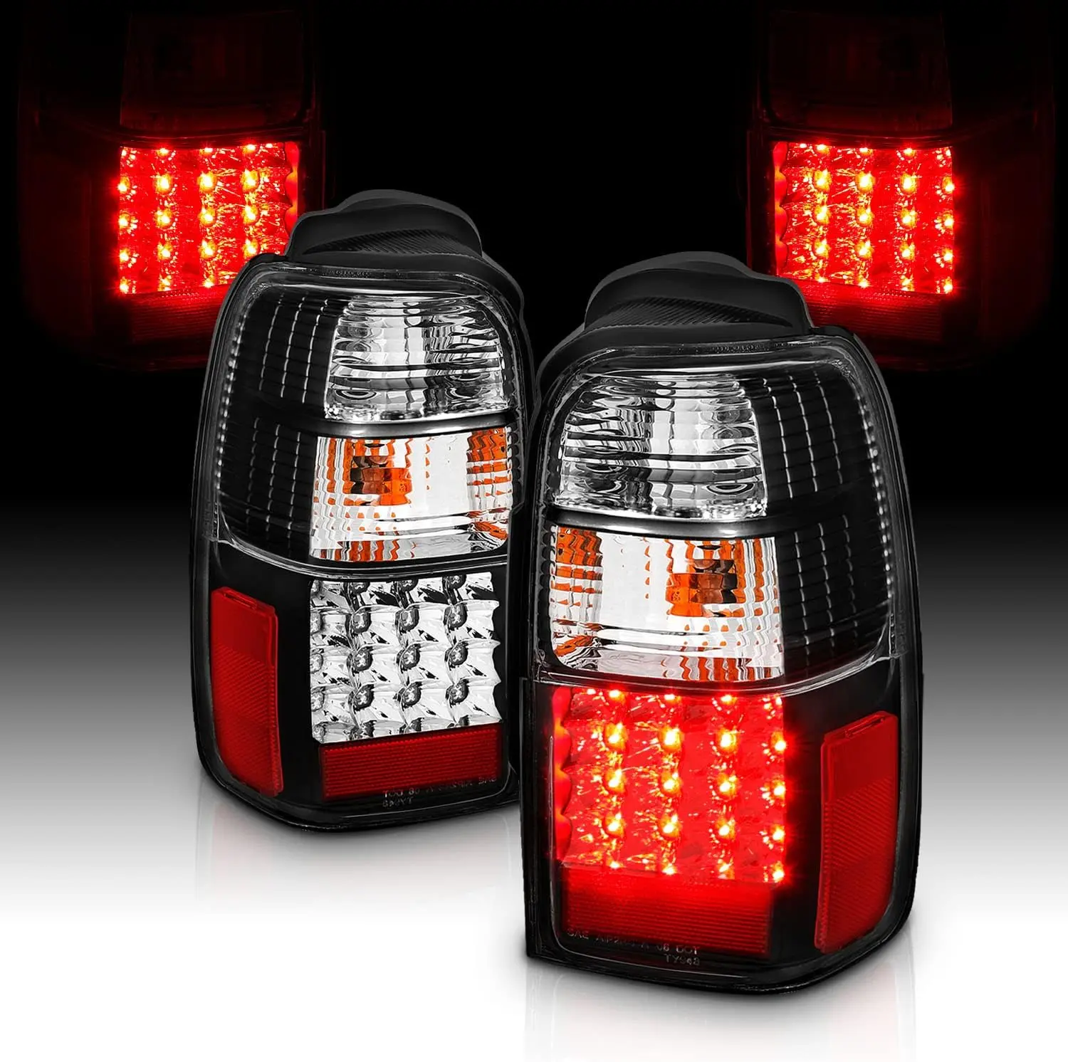 for 1996-2002 Toyota 4Runner LED Replacement Black Tail Lights Assembly Set - Passenger and Driver Side