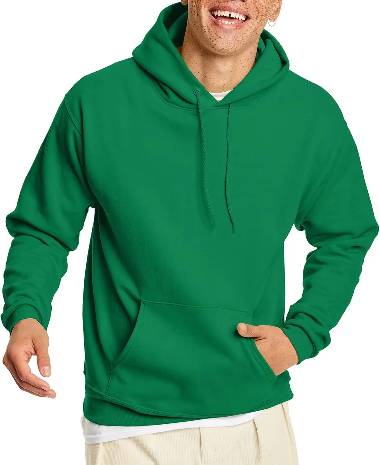 Hanes EcoSmart Hoodie Midweight Fleece Pullover Hooded Sweatshirt for Men with Kangaroo Pocket & Unisex Sizing