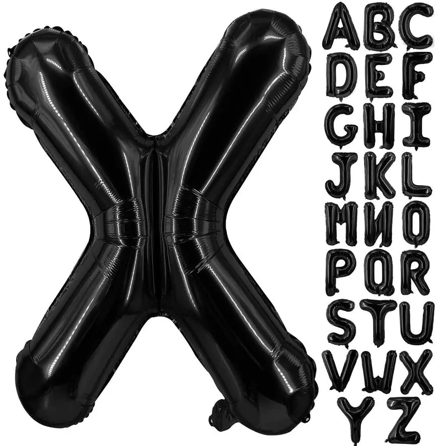 40” Black Letters: X