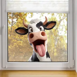 Funny Cow Window Sticker, Decorative Home Decal for Living Room, Bedroom, Kitchen, Easy to Apply, Perfect for DIY Decoration