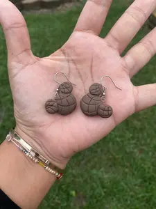 Chocolate concha Mickey earings