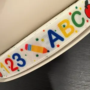 6/8"ABC Grosgrain Ribbon 100-Yard Roll