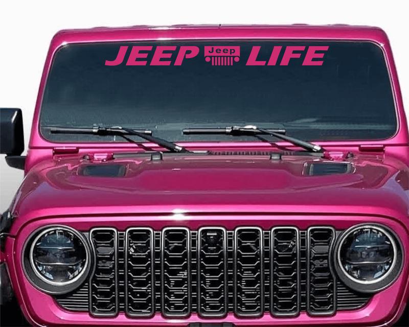 Thrilling Signs Jeep Life Windshield Banner Vinyl Decal - Off-Road Enthusiasts' Decorative Sticker