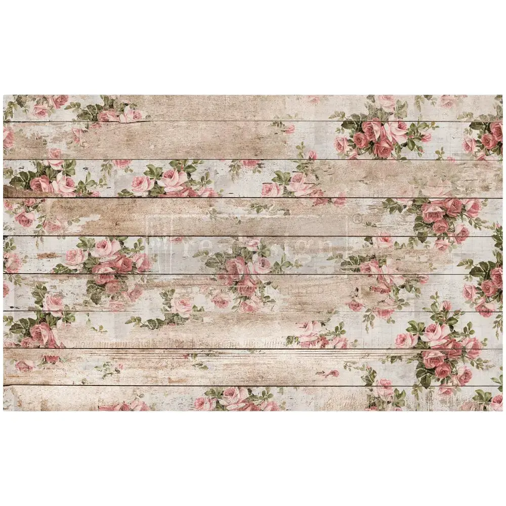 Redesign With Prima Decor Tissue Paper for Decoupage, DIY Crafts - Vintage Shabby Floral, High-Quality Materials - 1 Sheet (19" x 30") - Space-Saving Home Supplies - 655350647711