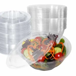 32oz Salad Bowls To-Go with Lids and Cutlery (100 Count) - Clear Plastic Disposable Salad Containers | Lunch, Salads, Fruits, Leak Proof, Airtight, Fresh, Meal Prep, Fork, | Rose Bowl Container (32oz)