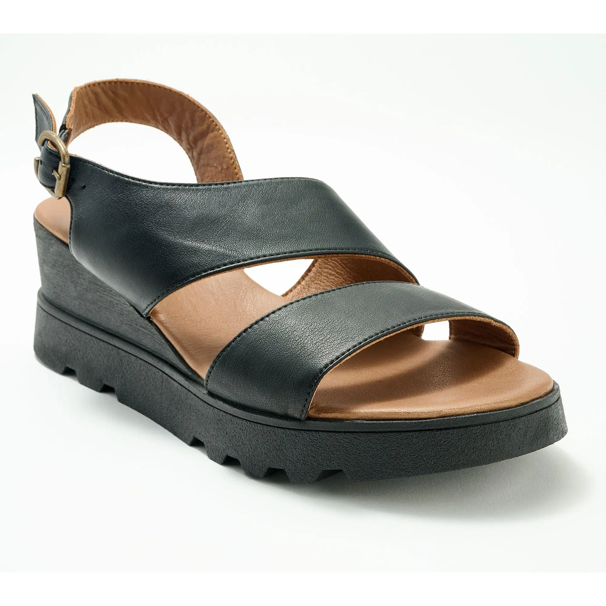 Bueno Leather Wedge Sandals - Gianna