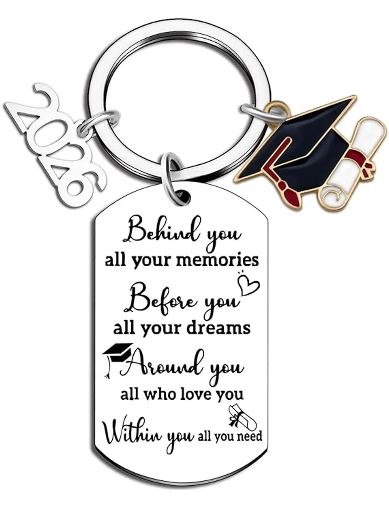 2026 Graduation Gifts for Her Him Class Of 2026 Graduation Keychain Pendant for University College Middle High School Graduate 2026 Souvenir for Senior Masters Degree Student