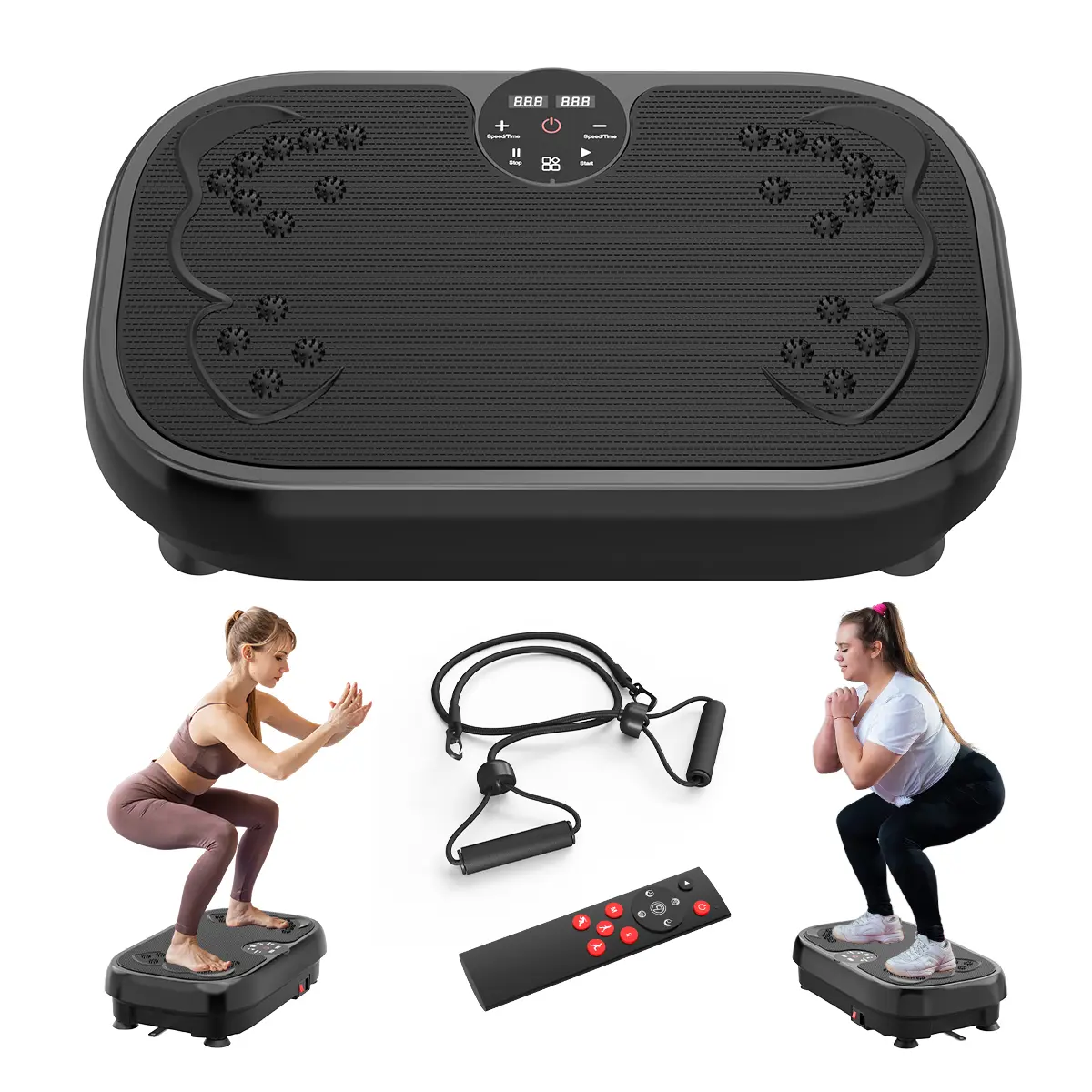 RELIFE REBUILD YOUR LIFE Vibration Plate, Oscillating Non-Slip Exercise Trainer for Home Gym, Supports Lymphatic Drainage & Whole Body Toning, 330 lbs Capacity, Includes Loop Bands