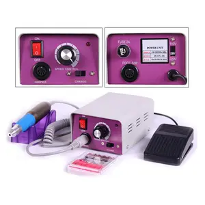 25000rpm Electric Nail Drill Manicure Machine Art Equipment with 6pcs Nail Drill Bit Foot Pedal Control Box Shape 25000RPM Electric Nail Drill Machine Mill Cutter Sets for Manicure Nail Tips Manicure Electric Nail Pedicure File