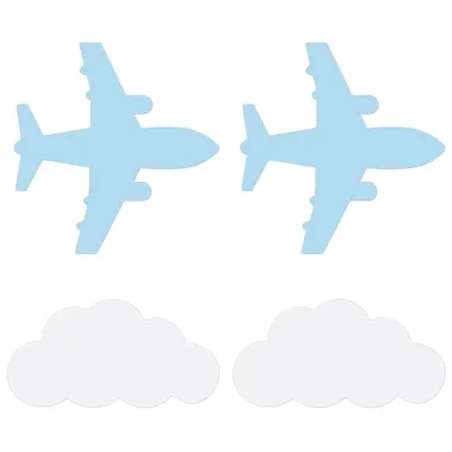 White Cloud and Blue Airplane