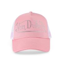Von Dutch Rhinestone Trucker – Pink with White Rhi