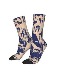 1 Pair Happy Funny Men's compression Sock One Sound Vintage Harajuku K-Katseye Street Style Novelty Seamless Crew Crazy Sock Gift Printed