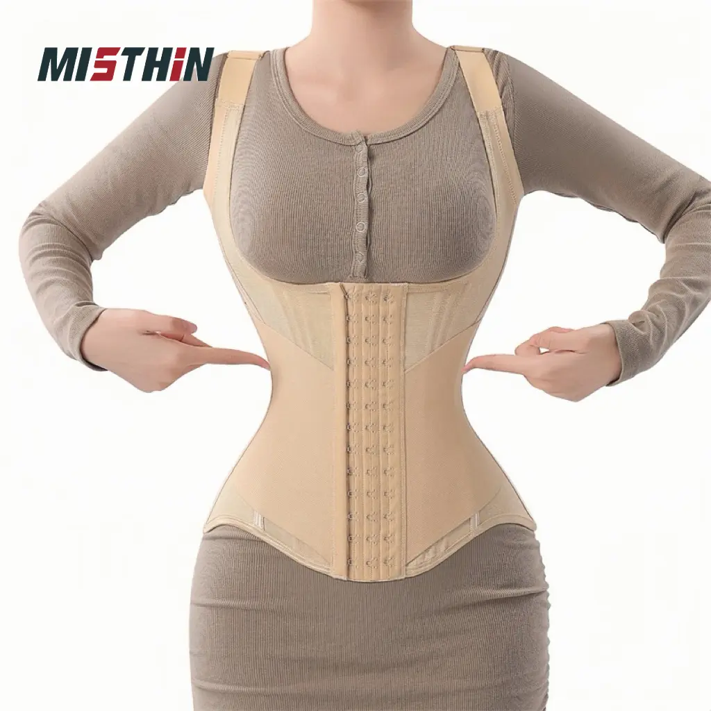 MISTHIN Women's Waist Trainer Vest Shapewear - Adjustable Shoulder Strap, Tummy Control Cincher, Compression Top for Workout Hourglass Shaping, Athletic Sportswear