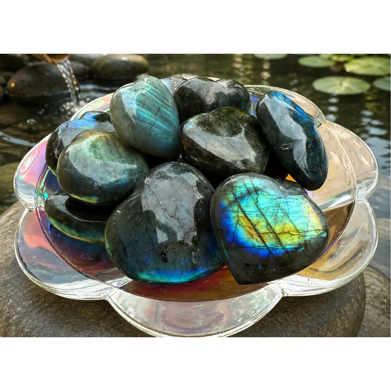 Labradorite Heart