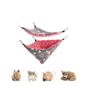 Sugar Glider Hammock, Rat Hammock for Cage Small Animal Beds, Hamster Cage Habitat, Hamster Hammock Flower Mouse Pet Hanging Nap Bag, Small Animal Hanging Hammock for Hamster Flower Mouse