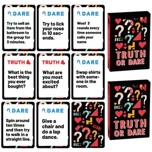 Box of 50 Adult Party Game Cards, Truth or Dare Cards, Fun Drinking Games, Back-To-School Party Supplies, Adult Toy Card Set
