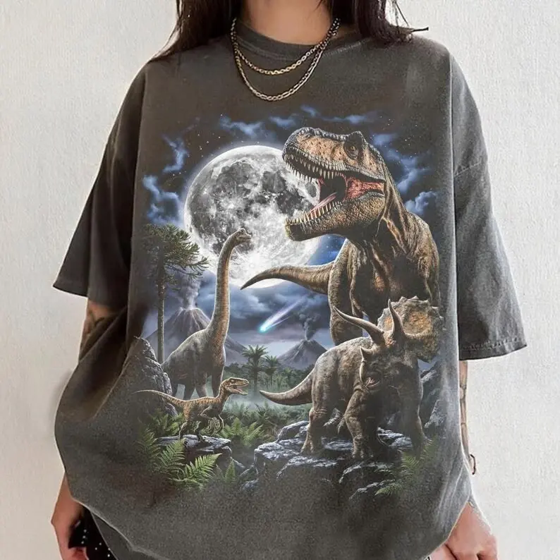 Comfort Colors Vintage Dinosaur Graphic T-Shirt, Retro T-Rex Graphic Tee, Prehistoric Dino Shirt, Jurassic-Inspired Unisex T-Shirt, Dinosaur Apparel