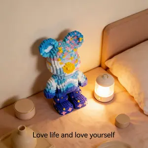 Snow Mountain Bear 3D Puzzle Building Blocks Decoration, Home Office Shelf Decor, Party Decoration, Ideal Gift for Holidays