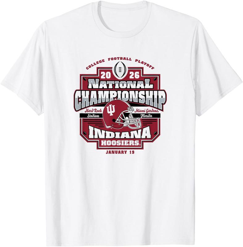 Indiana Hoosiers CFP National Championship 2026 Icon White T-Shirt