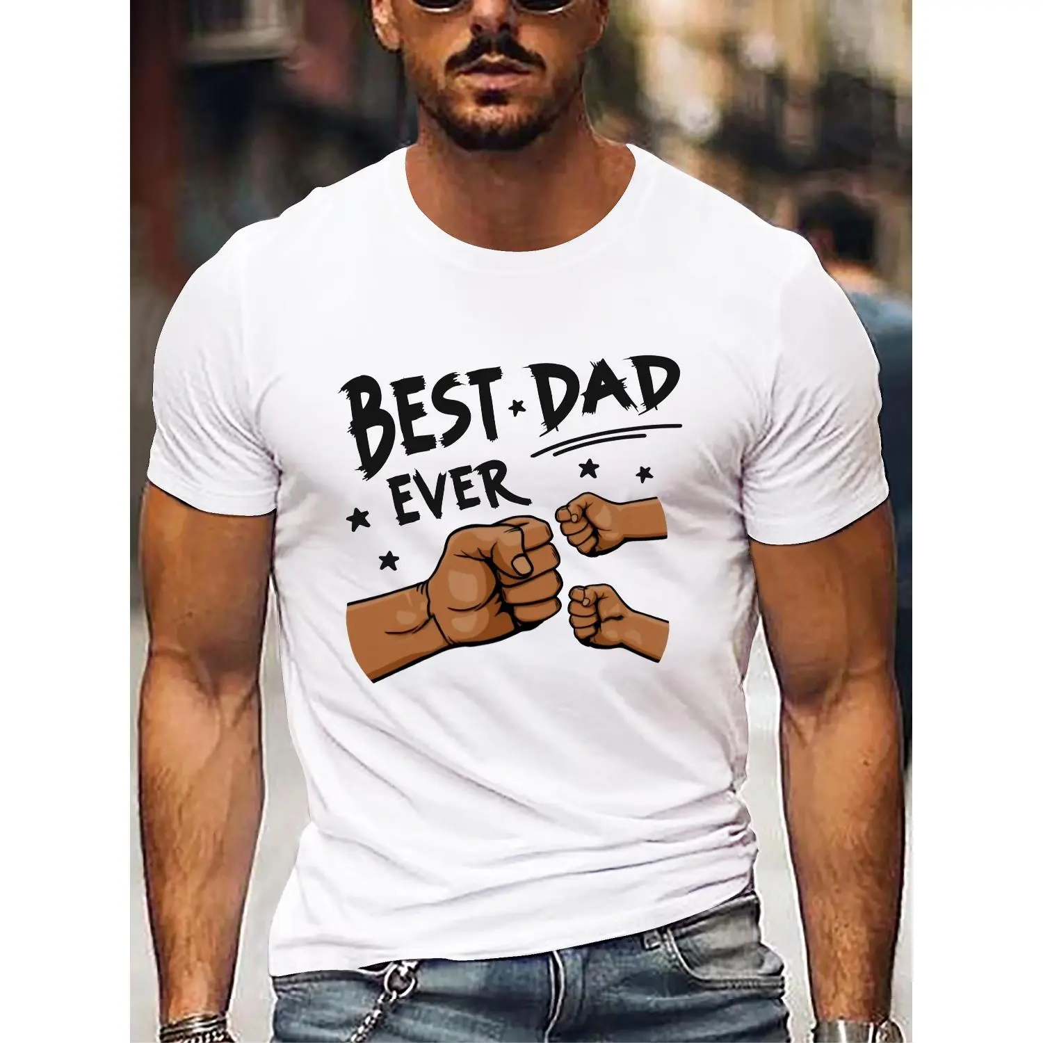 Summer t Shirts BEST DADA EVER T-shirt, Men's Choice, Casual Short Sleeve Design, Ideal for Summer