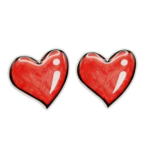 Red Heart Titanium Stud Earrings