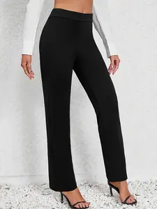 Women's Stretch Straight-leg Pants - Slim Fit, Elastic Waistband, Four-way Stretch Fabric, Breathable And Comfortable, Suitable For Yoga And Other Sports Activities