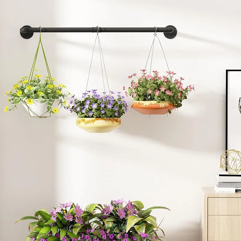 Plant Hanging Rod, with 3 Hooks, 36" Plant Hanger Indoor, Hanging Planter  for Indoor Plants, Window Wall Ceiling Plant Hanger (POTS & PLANTS NOT  INCLUDED) - TikTok Shop