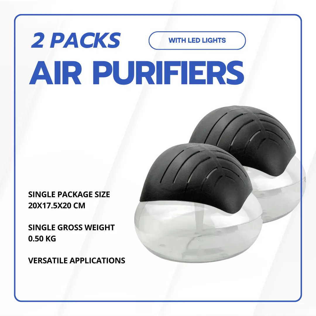 One Pack Air Purifier (Black) - Water Filter Air Washer For Home and Office - Essential Oil Aroma Diffuser With LED Night light - Small Air Freshner For Smoke and Pets