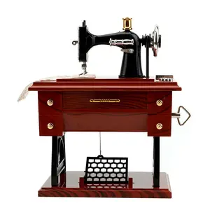 Vintage Sewing Machine Design Music Box, Creative Hand Crank Music Box, Desktop Decoration Items for Home Living Room Bedroom, Birthday Gift, Gifts for Girl