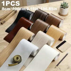Wood Grain Wall Edge Decorative Tape, Thick Flexible Self-Adhesive Trim, Easy Peel and Stick Installation, Ideal for Door Frames and TV Walls