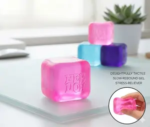 NeeDoh Nice Cube Fidget Toy - Soft Squishy, Satisfying Squeeze Item in Assorted Colors - ADHD Sensory Gifts for Women, Collectible Stocking Stuffers for Ages 3+